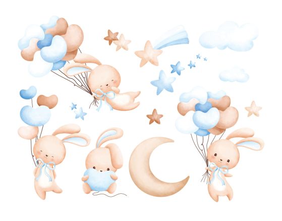 Fototapeta Bunnies latają na piłkach