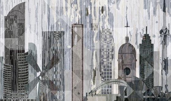 Fototapeta budynki geometria szara biała