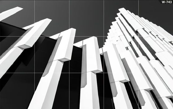 Fototapeta geometryczny fragmenty czarnobiałe