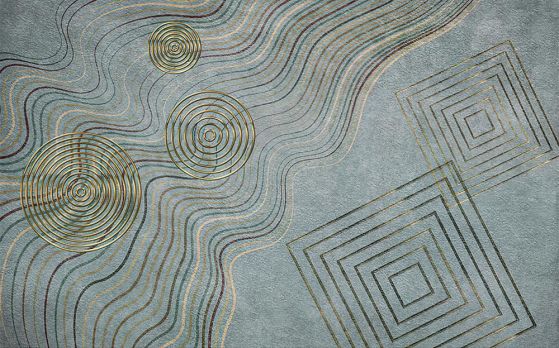 Fototapeta filmy geometryczne niebiesko-brązowe