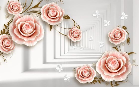Fototapeta floralny różowy