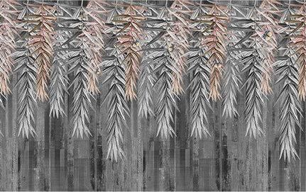 Fototapeta liście różowo-siwe