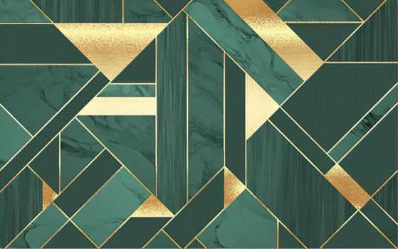 Fototapeta geometria zielony i złoty