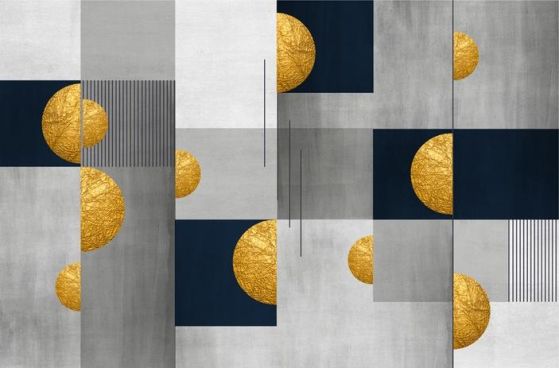 Fototapeta geometria kola niebieskie szare