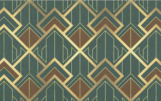 Fototapeta geometryczny ciemnozielona brązowa