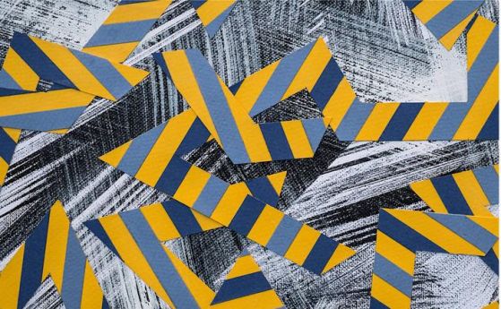 Fototapeta geometryczna żółto–niebieska