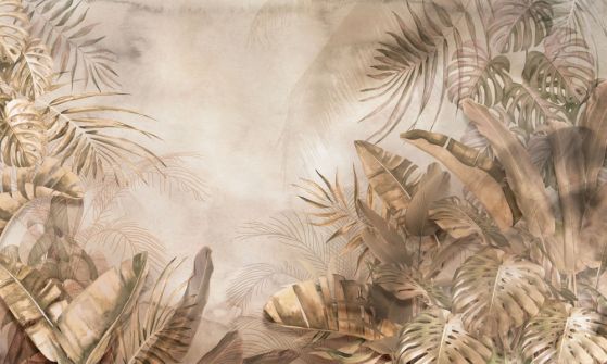 Fototapeta palma i monstera w dżungli