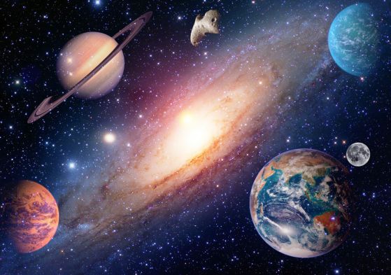 Fototapeta galaktyka z planetami