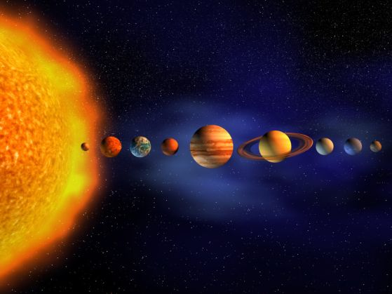 Fototapeta planety naszej galaktyki i Słońce