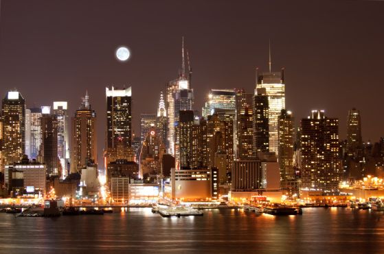 Fototapeta wspaniały widok na Manhattan nocą