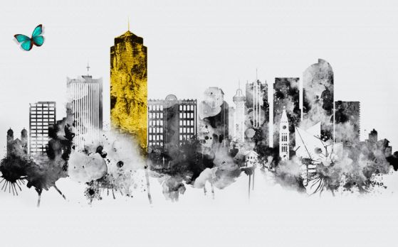 Fototapeta abstrakcyjne miasto w zarysie