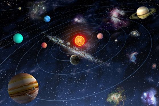 Fototapeta wykres planet w kosmosie