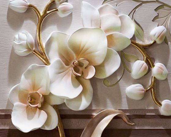 Fototapeta luksusowe gałęzie białej orchidei