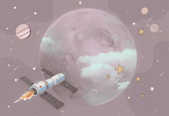 Fototapeta Satelita zbliża się do Ziemi