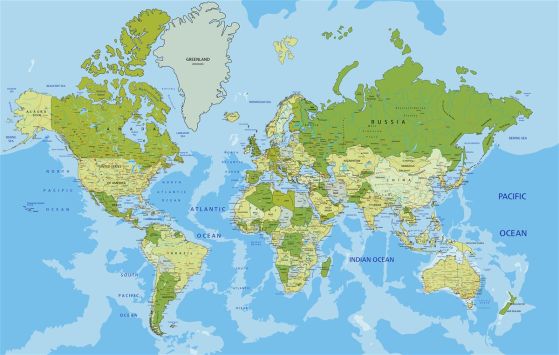 Fototapeta mapa świata z danymi