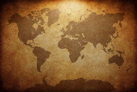 Fototapeta mapa świata z kontynentami