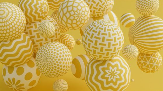 Fototapeta żółte balony z liniami