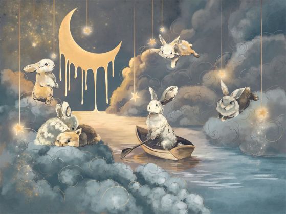 Fototapeta Króliczki zdobią nocne niebo