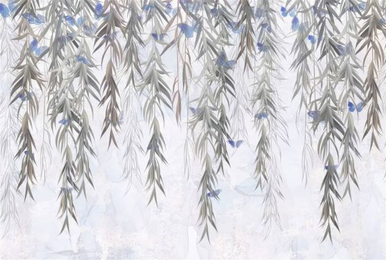 Fototapeta Willow pozostawia zejście do wody