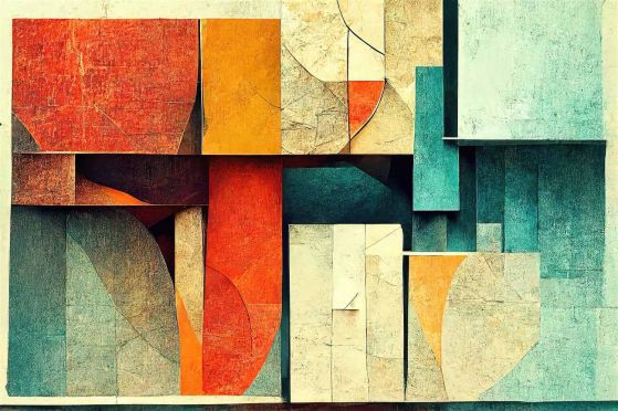 Fototapeta Objętość geometryczne kolorowe figurki