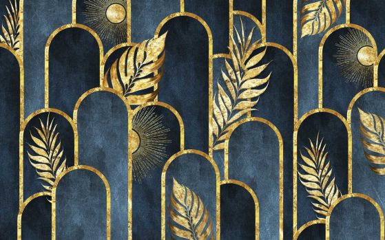 Fototapeta Golden Fern pozostawia streszczenie