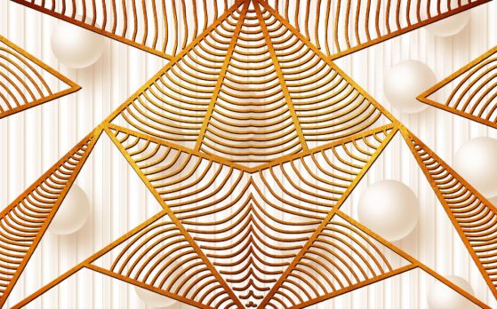 Fototapeta złoty wzór geometryczny