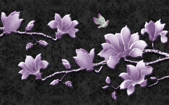 Fototapeta delikatne liliowe gałęzie magnolii