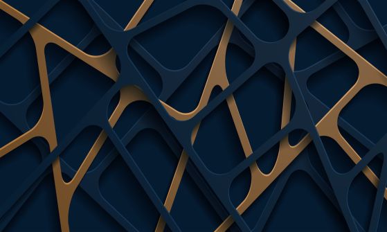 Fototapeta Blue and Gold Spider Web.