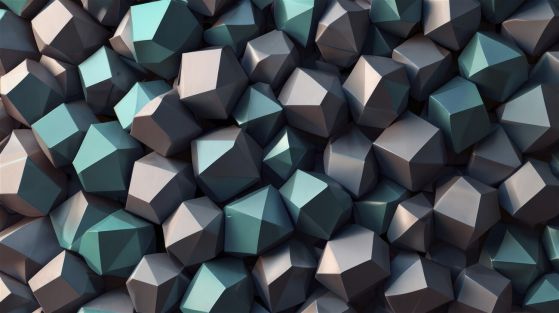 Fototapeta Błyszczące figurki geometrii wielofunkcyjnej