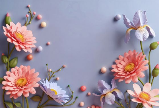 Fototapeta Herberes różowy objętość 3D
