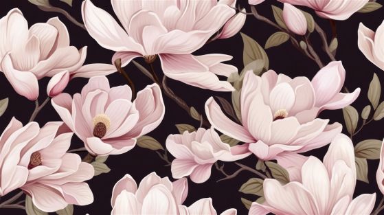 Fototapeta Różowe kwiaty magnolii są delikatne