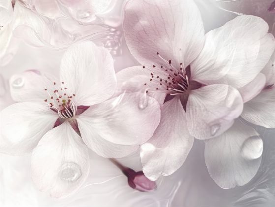 Fototapeta Delikatne kwiaty w kropli rosa