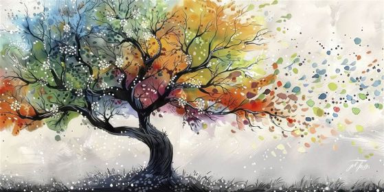 Fototapeta Autumn Wiatr wieje liście