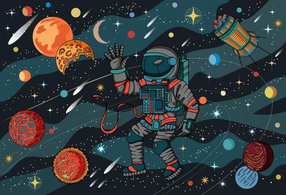 Fototapeta Astronauta latał w kosmos