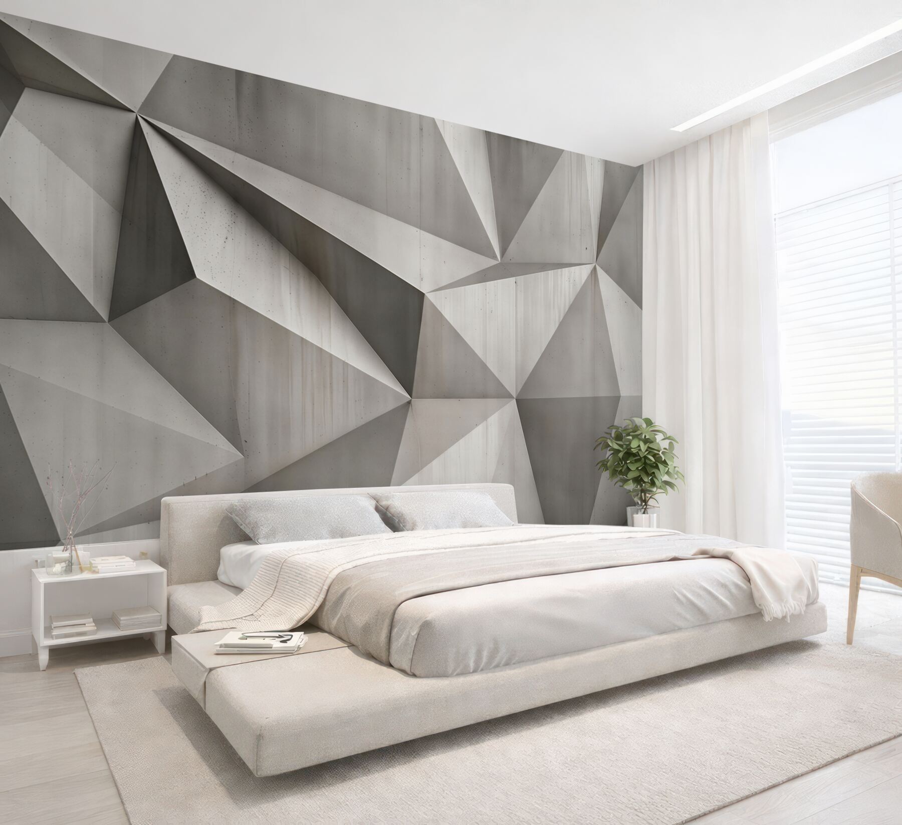 Fototapeta geometryczne trójkąty beżowo szare nowoczesne 3D?v2345