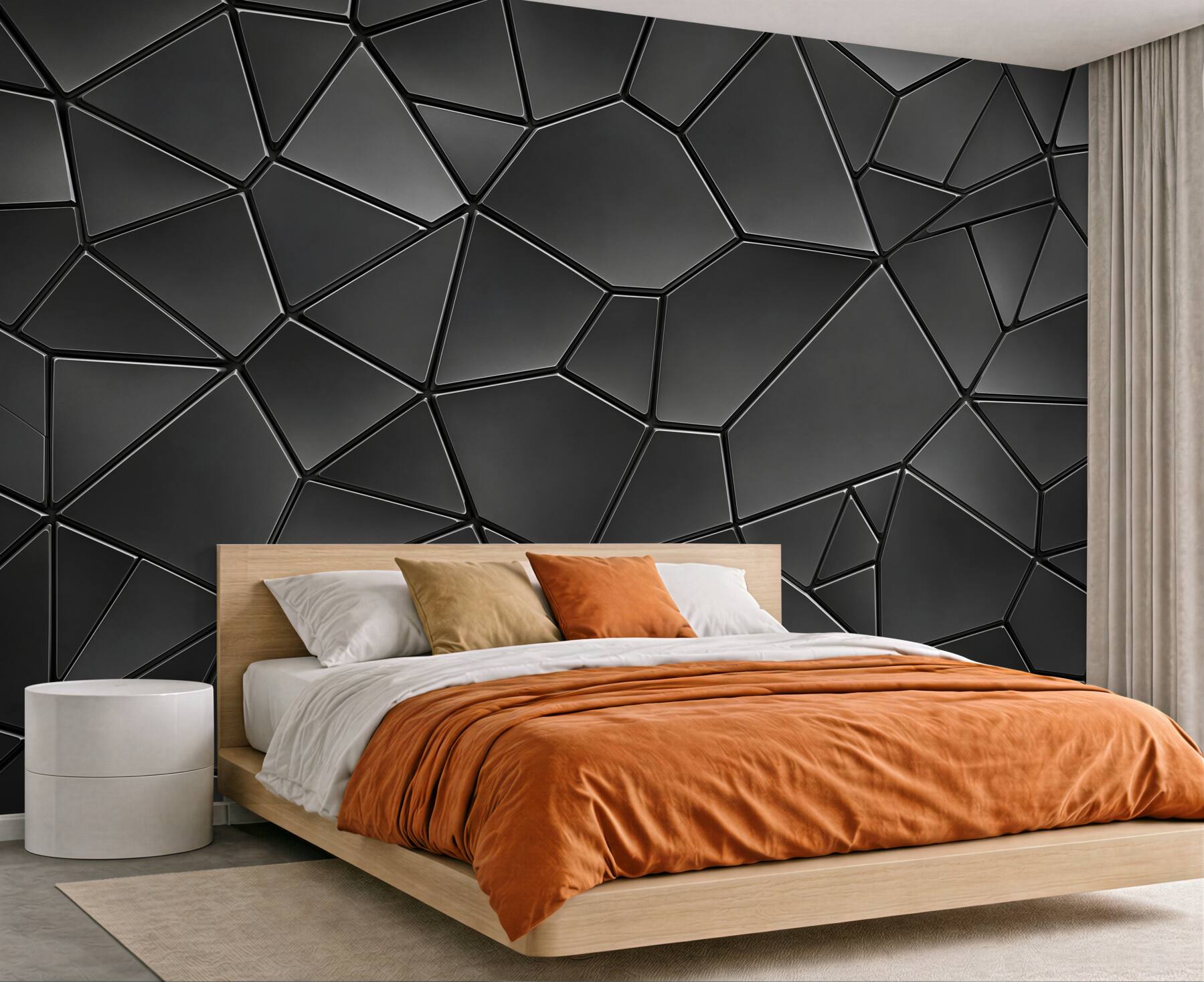 Fototapeta geometryczne szare panele 3D nowoczesna do salonu i biura?v2345