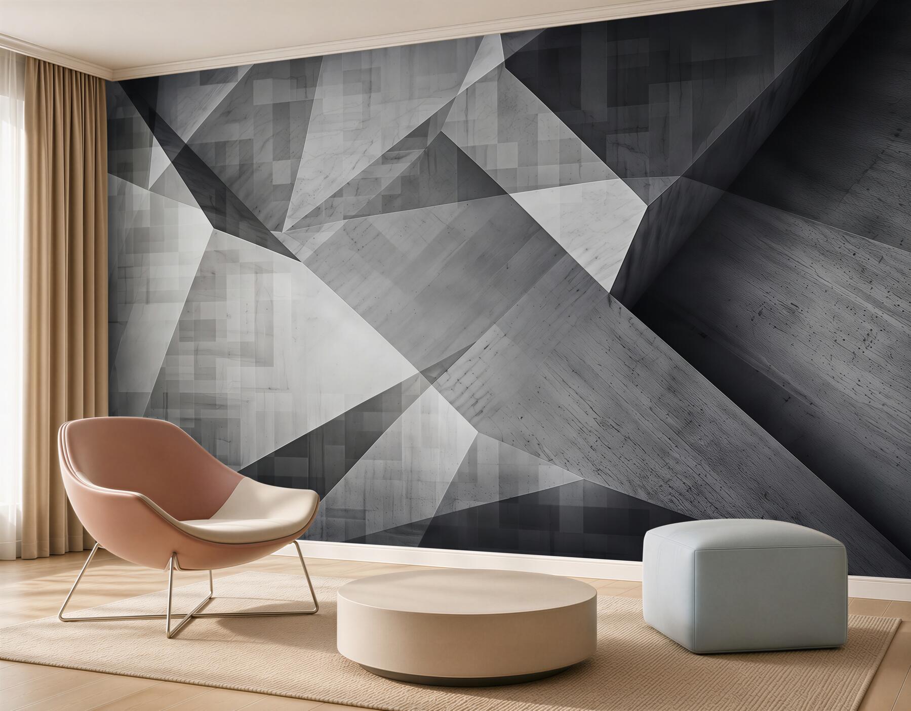 Fototapeta geometryczna abstrakcja szaro beżowa do nowoczesnego wnętrza?v2345