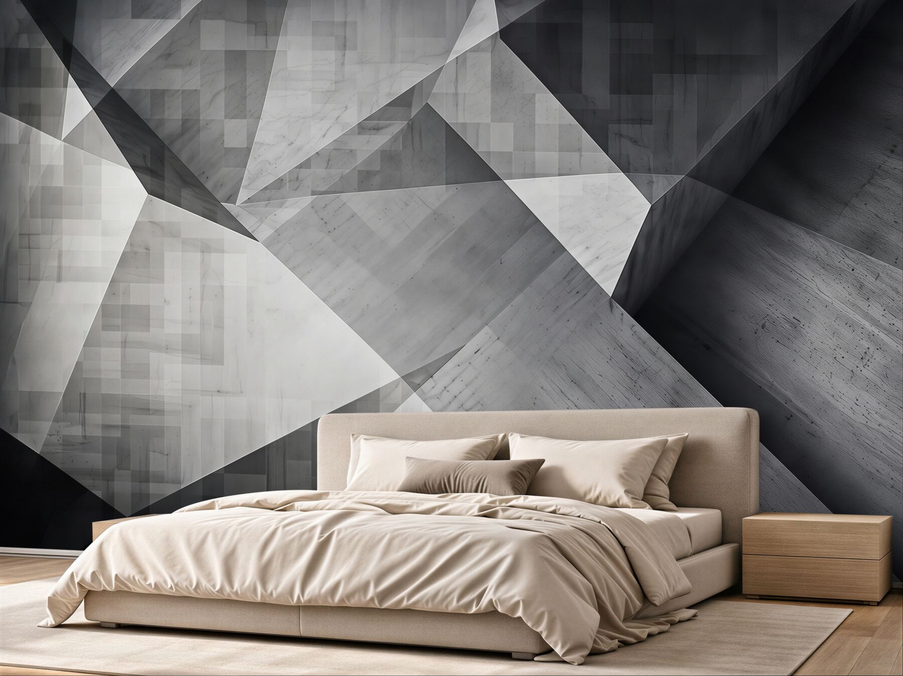 Fototapeta geometryczna abstrakcja szaro beżowa do nowoczesnego wnętrza?v2345