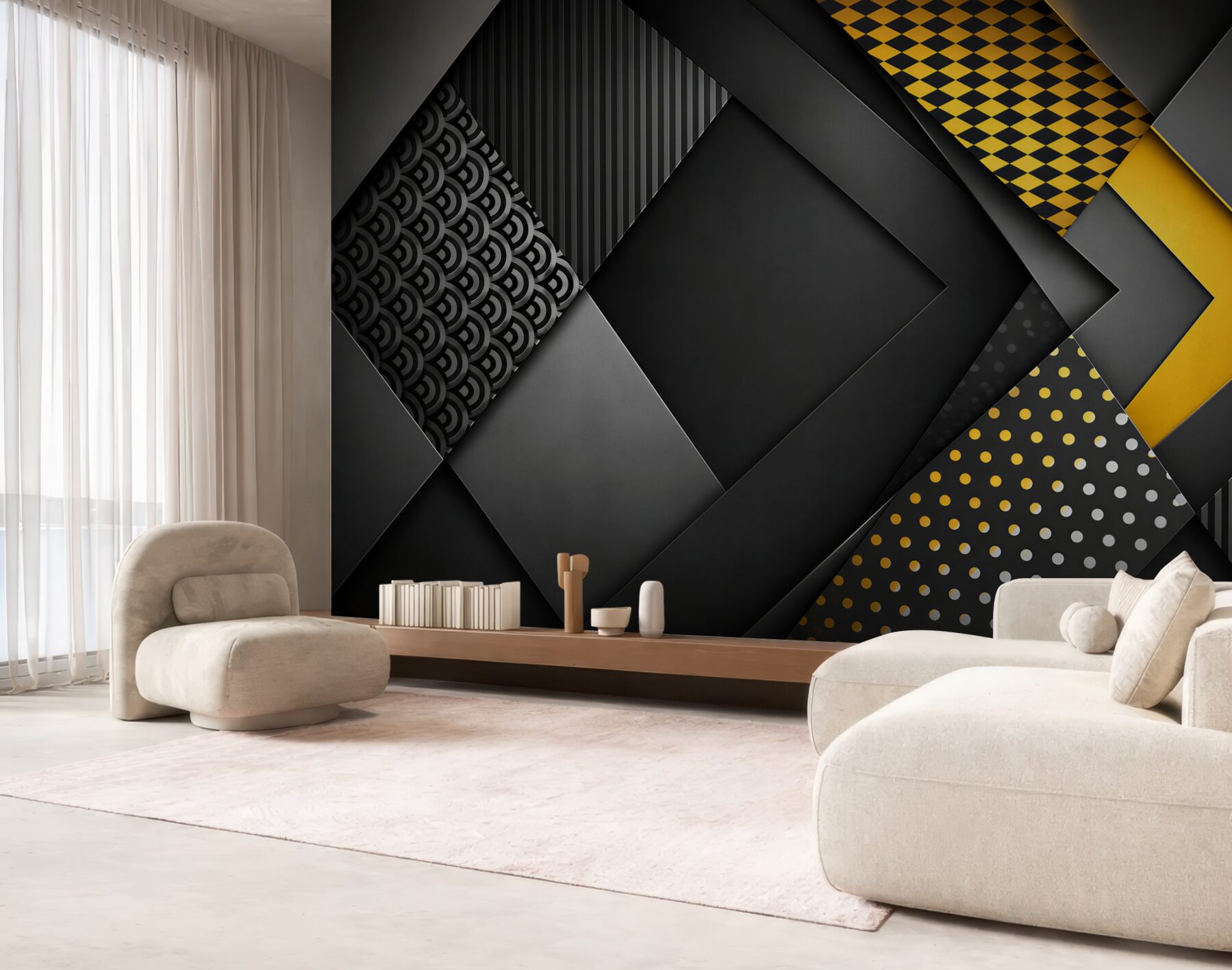 Fototapeta czarna geometria ze złotymi liniami nowoczesna elegancja?v2345