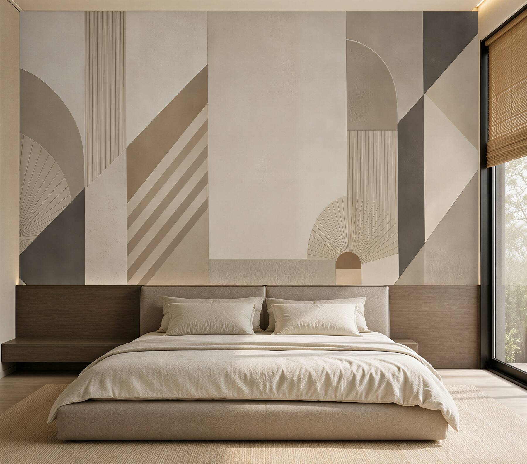Fototapeta geometryczna abstrakcja beżowa w stylu nowoczesnym?v2345
