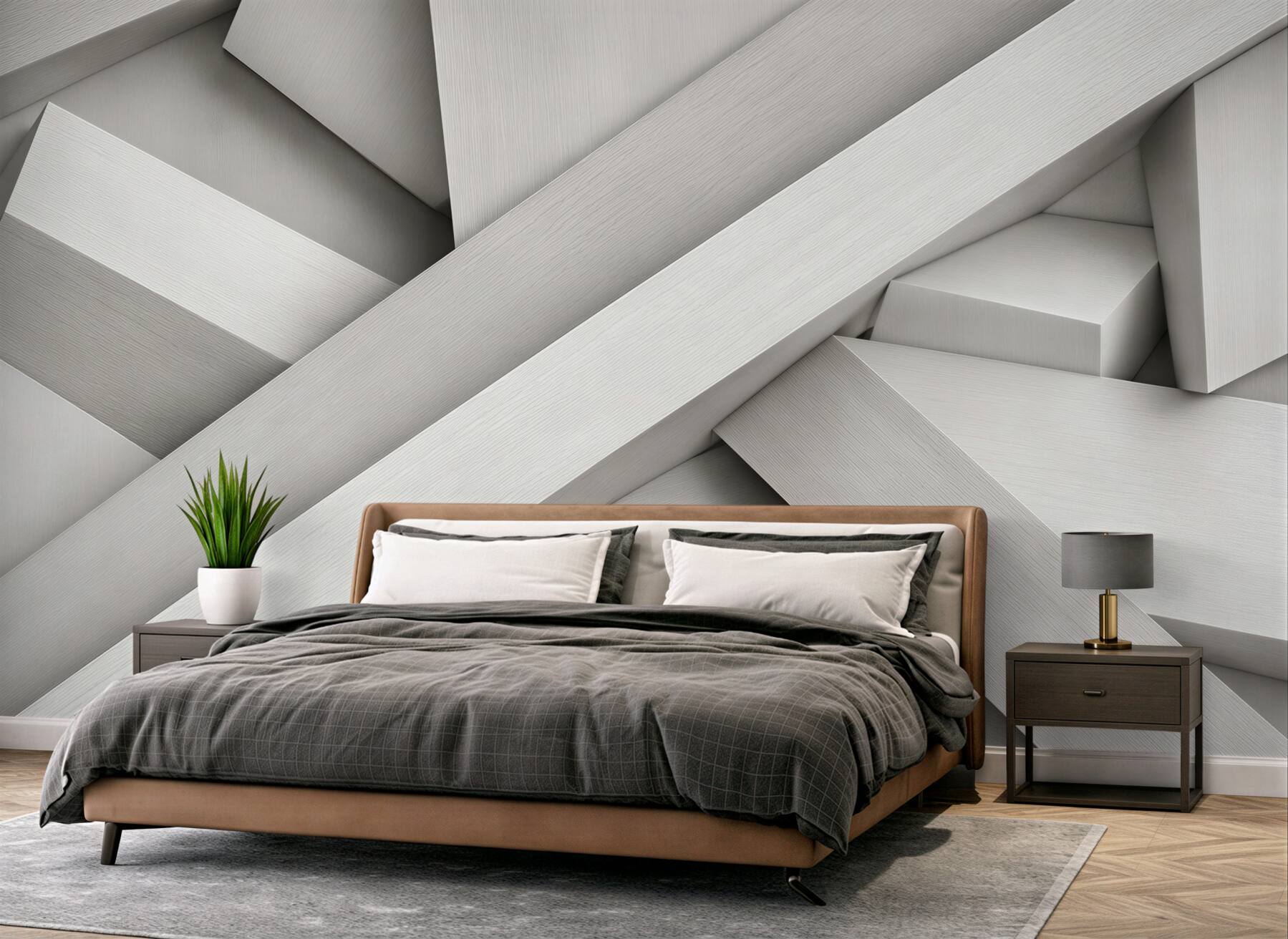 Fototapeta abstrakcyjne geometryczne bryły beżowe 3D do nowoczesnego wnętrza?v2345