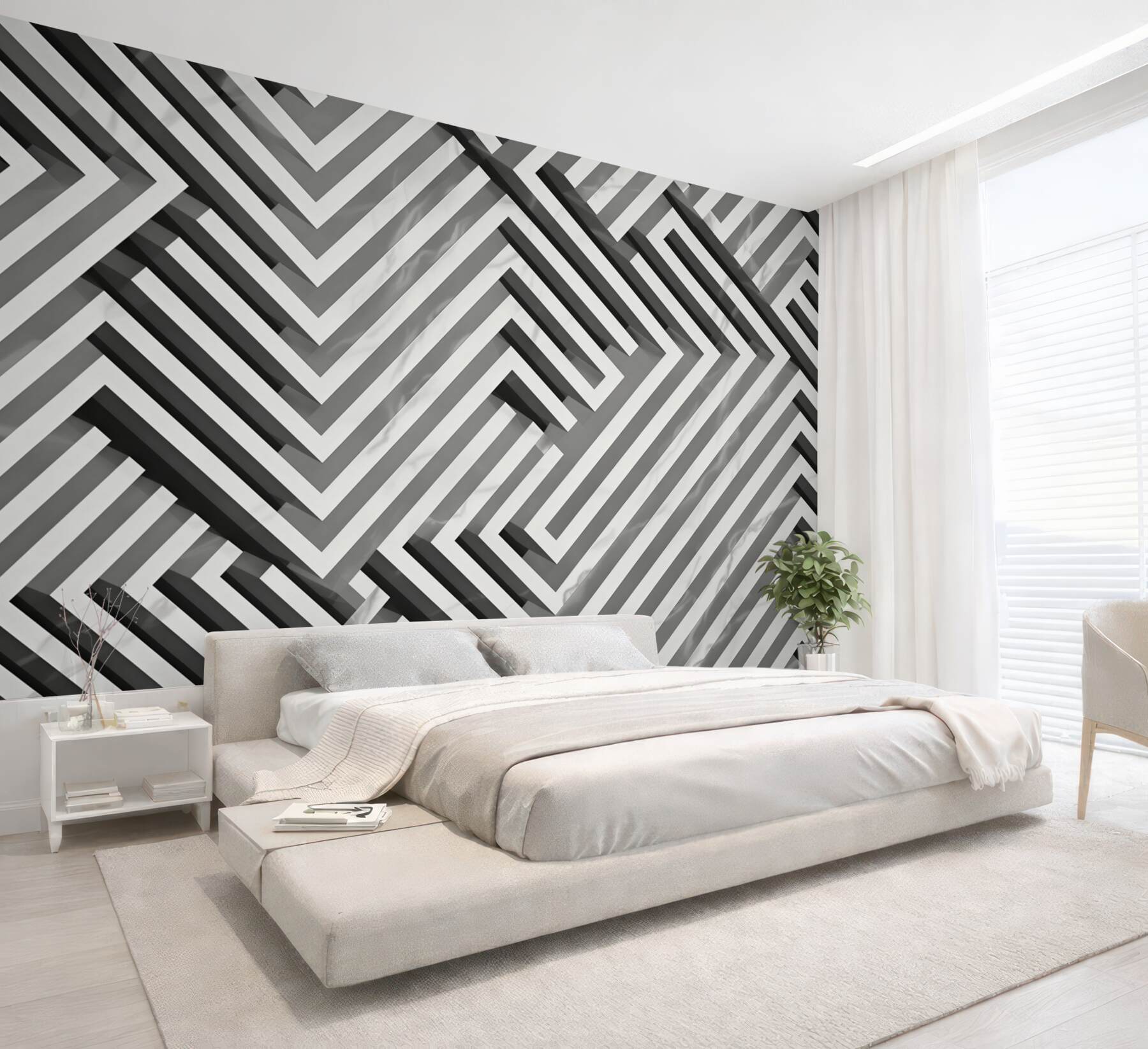 Fototapeta geometryczna beżowa 3D z marmurowym wzorem nowoczesna?v2345