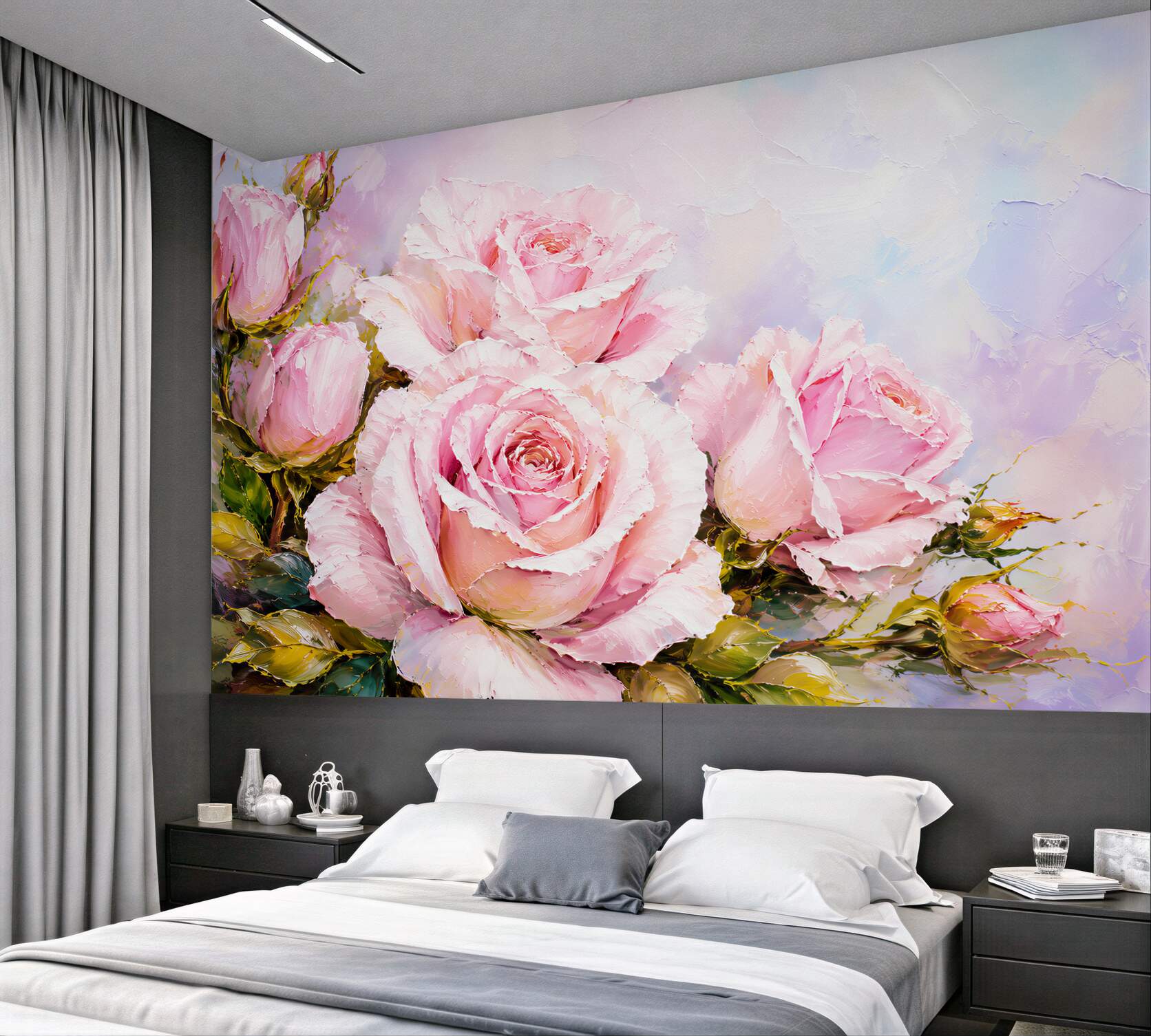 Fototapeta pastelowe róże pudrowy róż na jasnym romantycznym tle?v2345