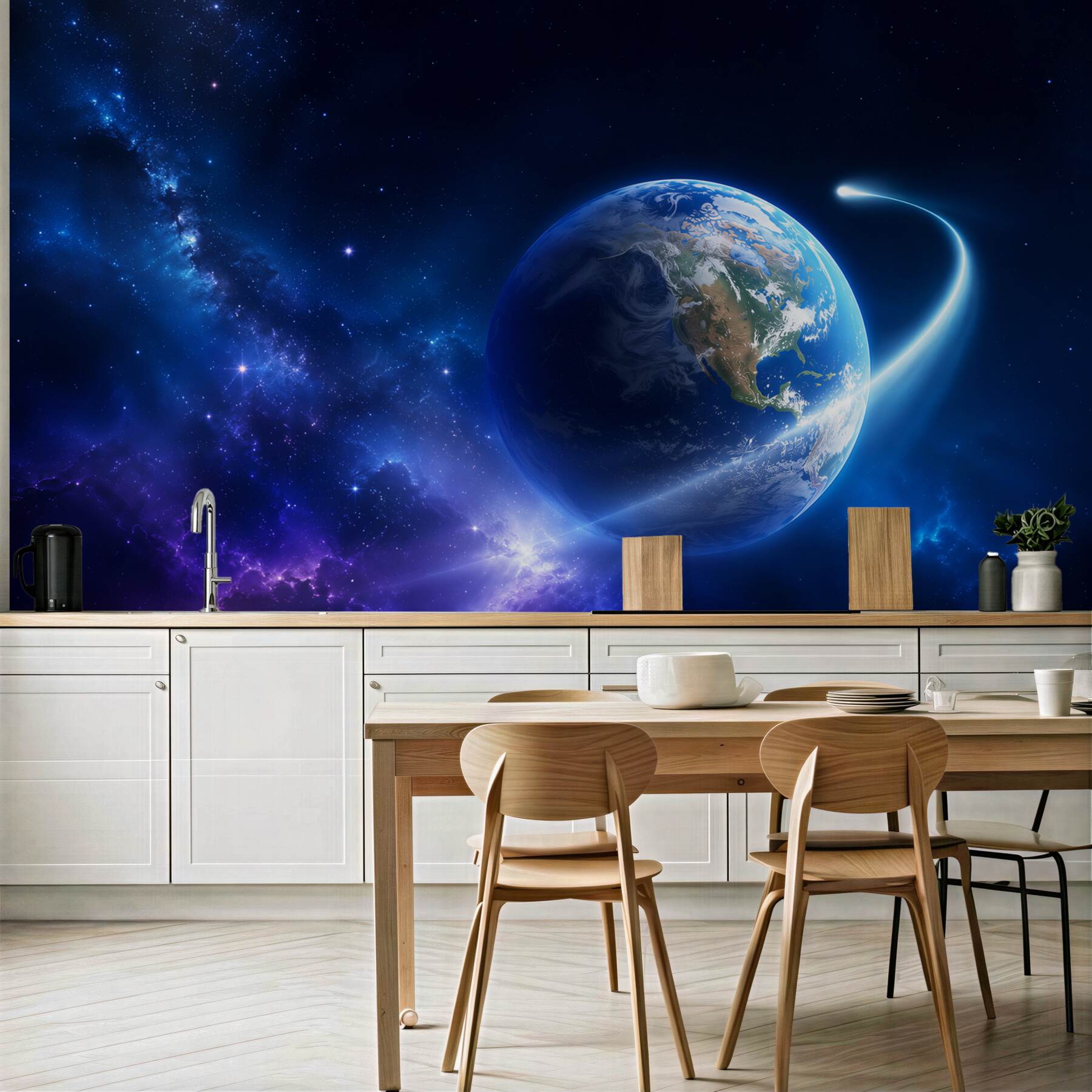 Fototapeta planeta Ziemia w nieskończonej przestrzeni?v2345