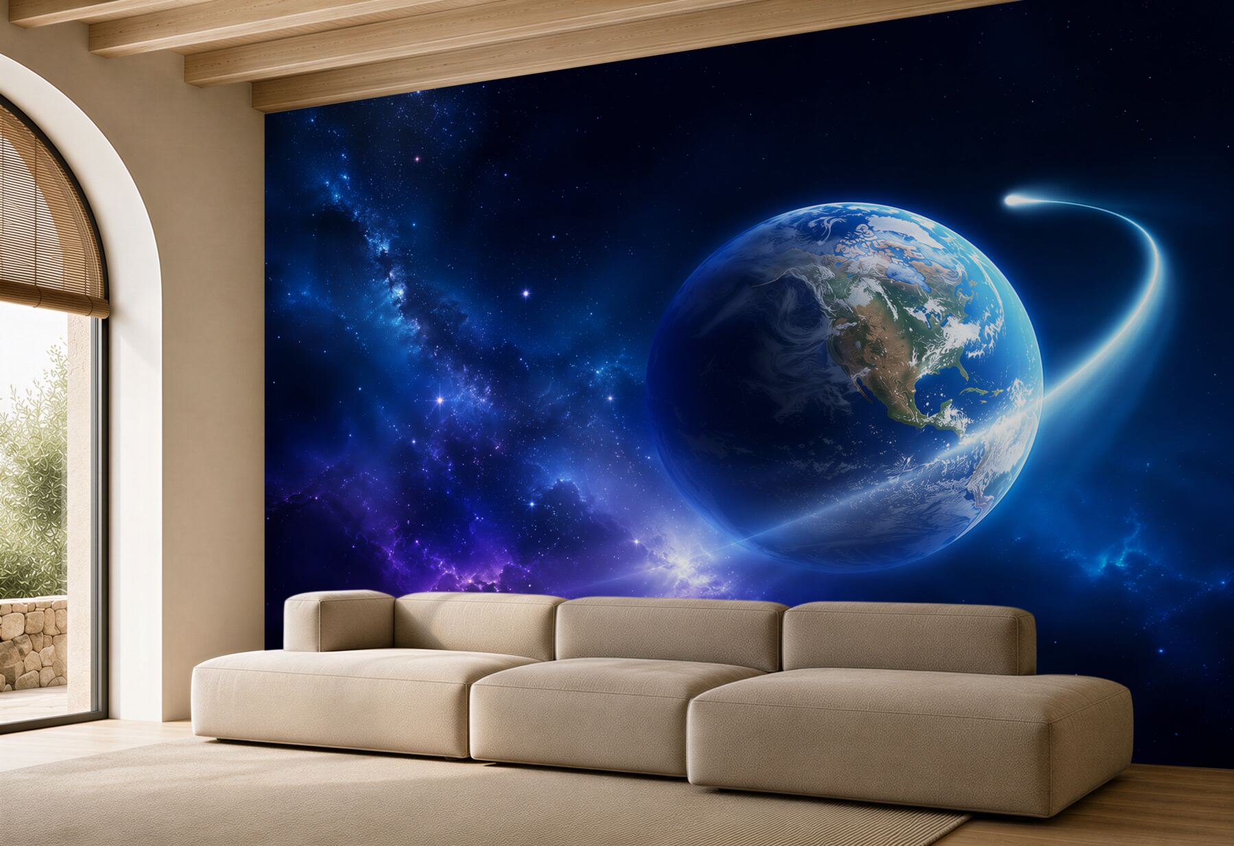 Fototapeta planeta Ziemia w nieskończonej przestrzeni?v2345