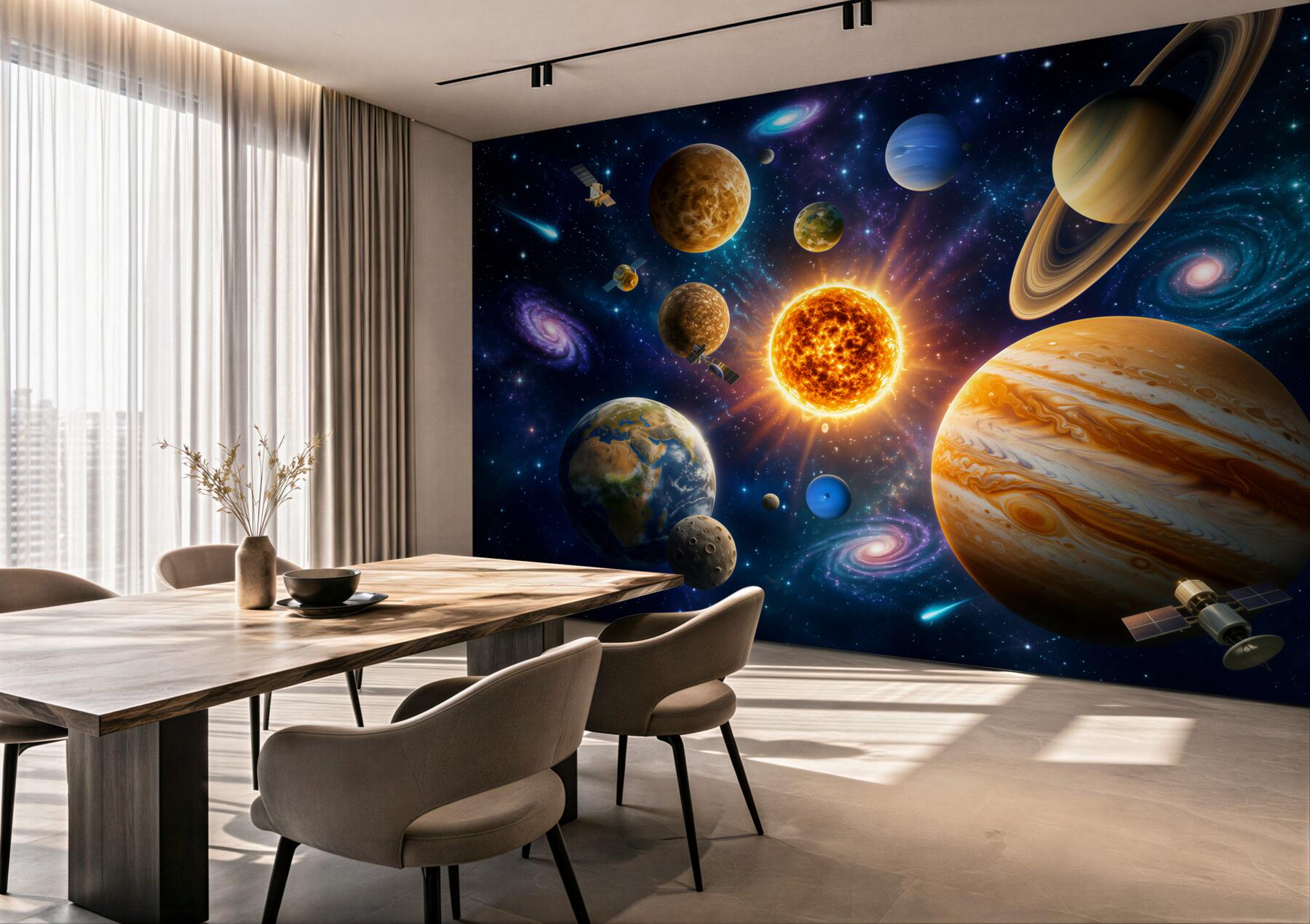 Fototapeta planety o różnych kształtach i kolorach?v2345