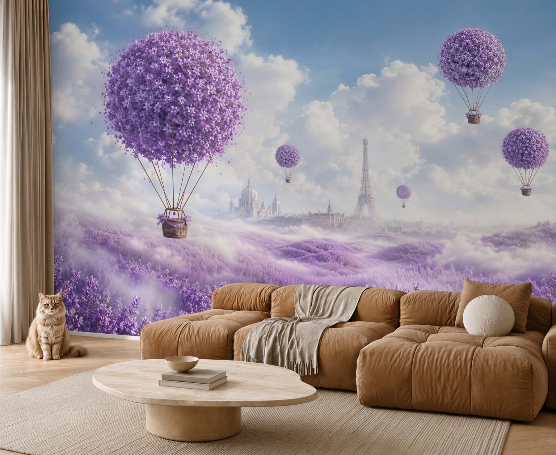 Fototapeta pole lawendy i balony?v2345