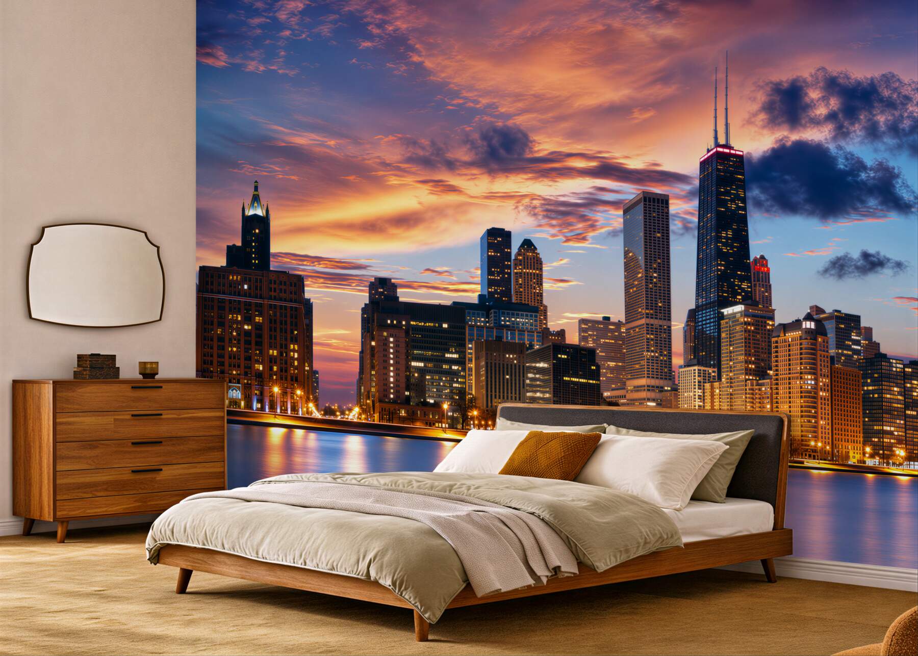 Fototapeta zachód słońca nad Chicago, Illinois?v2345