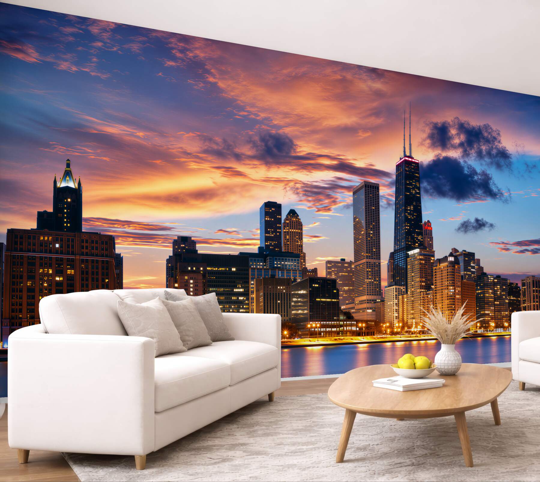 Fototapeta zachód słońca nad Chicago, Illinois?v2345