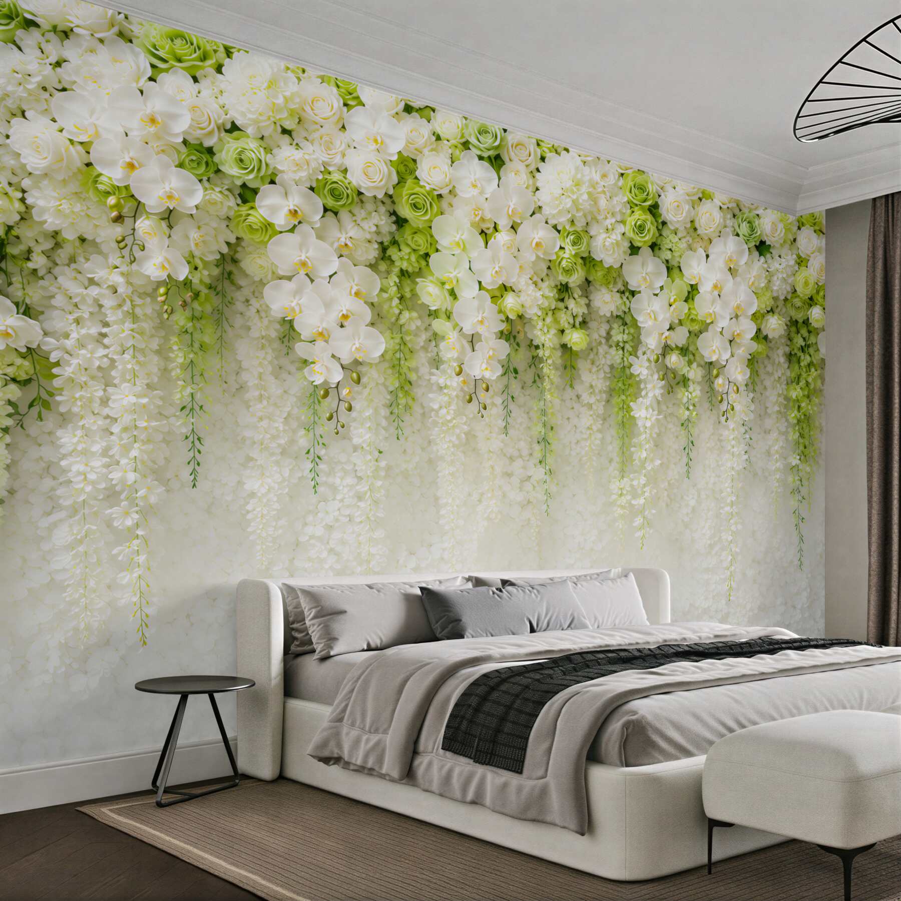 Fototapeta białe gałęzie orchidei i różne róże?v2345